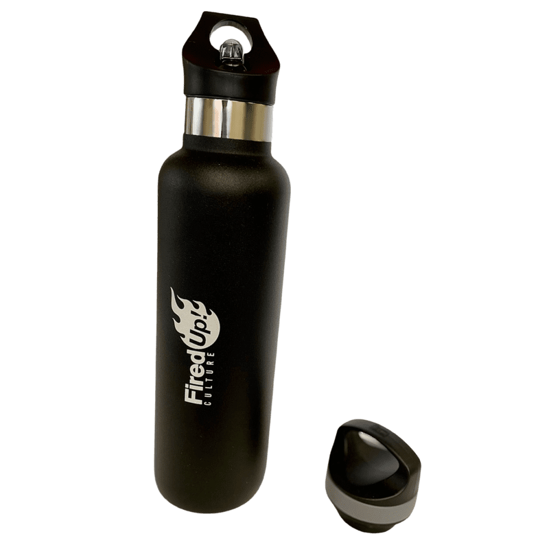 Black Fired Up Water bottle with Straw Lid Black Fired Up Water bottle with Straw Lid